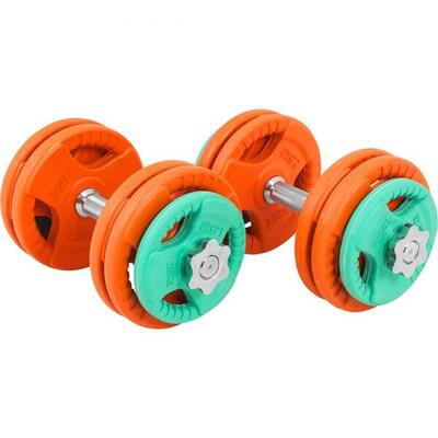 Dumbellset - halterset - gripper gietijzer - rubber coating - 30 kg -