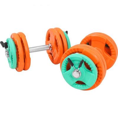 Dumbellset - halterset - gripper gietijzer - rubber coating - 30 kg -