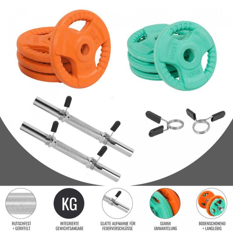 Dumbellset - Halterset - Gripper Gietijzer rubber coating - 20 kg 2/7