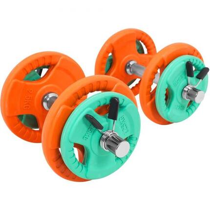 KIT HALTÈRES COURT 20KG REVETEMENT CAOUTCHOUC |MUSCULATION| 30MM/31MM