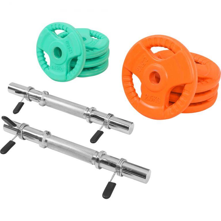 Dumbellset - Halterset - Gripper Gietijzer rubber coating - 20 kg 3/7