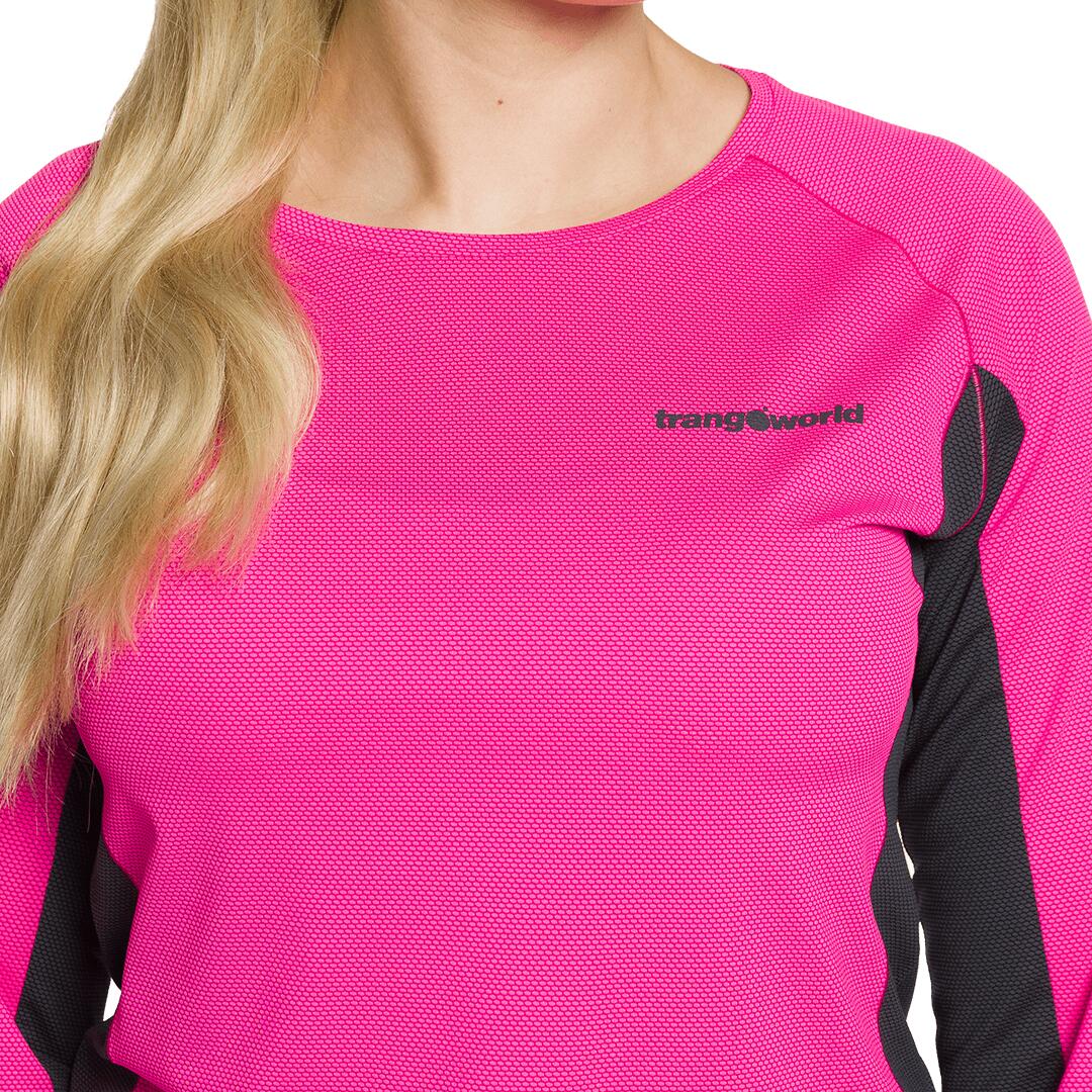 Camiseta manga larga para Mujer Trangoworld Sardala Rosa/Gris 3/3