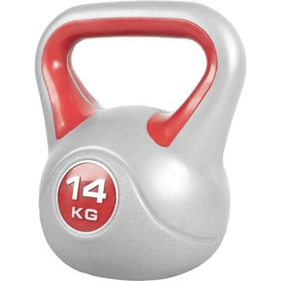 Kettlebell trendy - kunststof - 5 kg - grijs - blauw