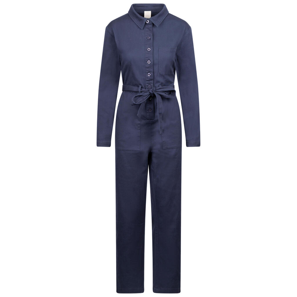 Womens Full Length with Fabric Tie Belt Jumpsuit - Mira