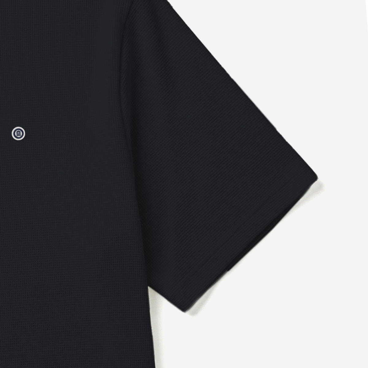 T-shirt girocollo in cotone goffrato Théo blu navy 4/4