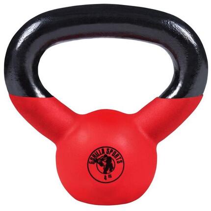 Kettlebell - 4 kg, Gusseisen, Vinyl Beschichtung, Schwunghantel, Kugelgewicht