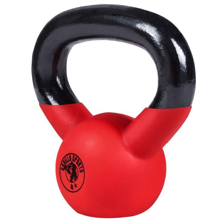 Gorilla Sports Kettlebell - Gietijzer (rubber coating) - 4 kg 7/7