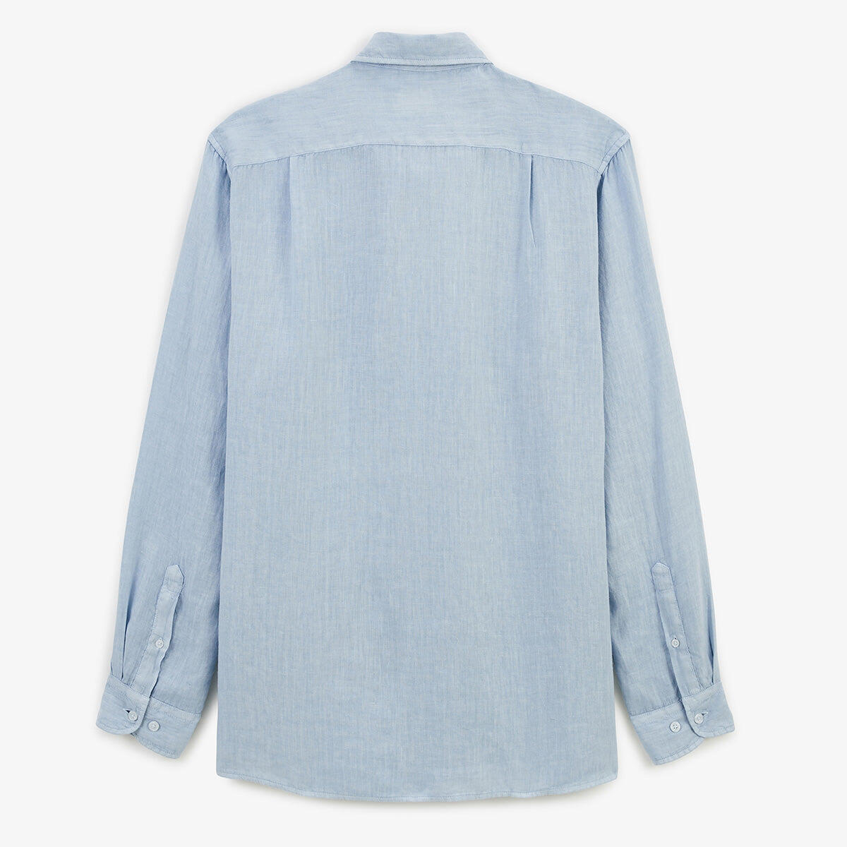 Camicia a maniche lunghe in lino blu cielo 2/4