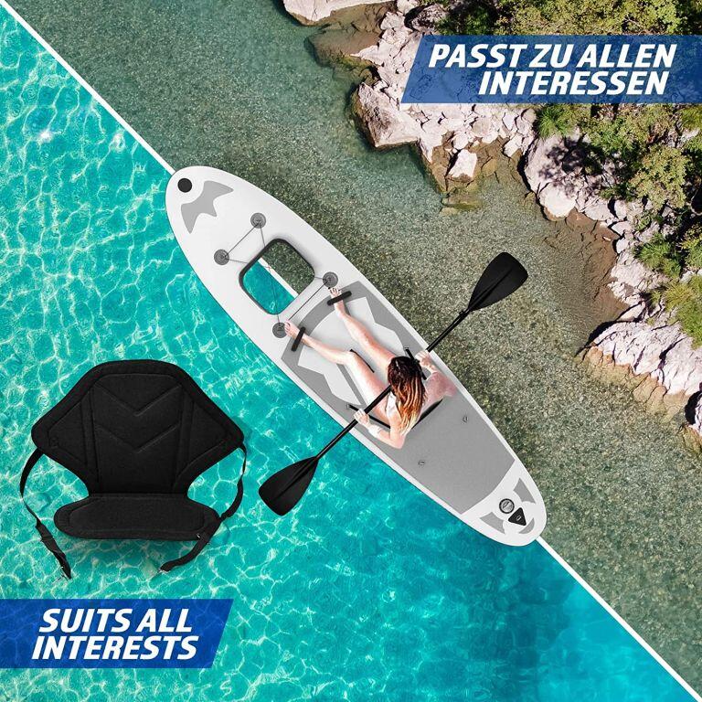 Placa gonflabila Paddle Board, 305 x 76 x 12 cm, gri Anubis