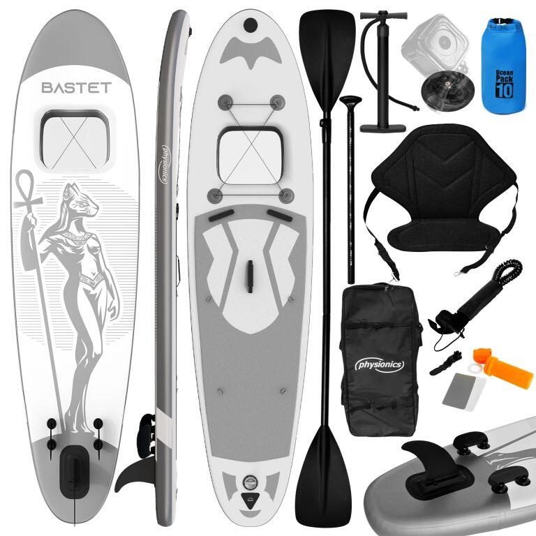 Placa gonflabila Paddle Board, 305 x 76 x 12 cm, gri Bastet