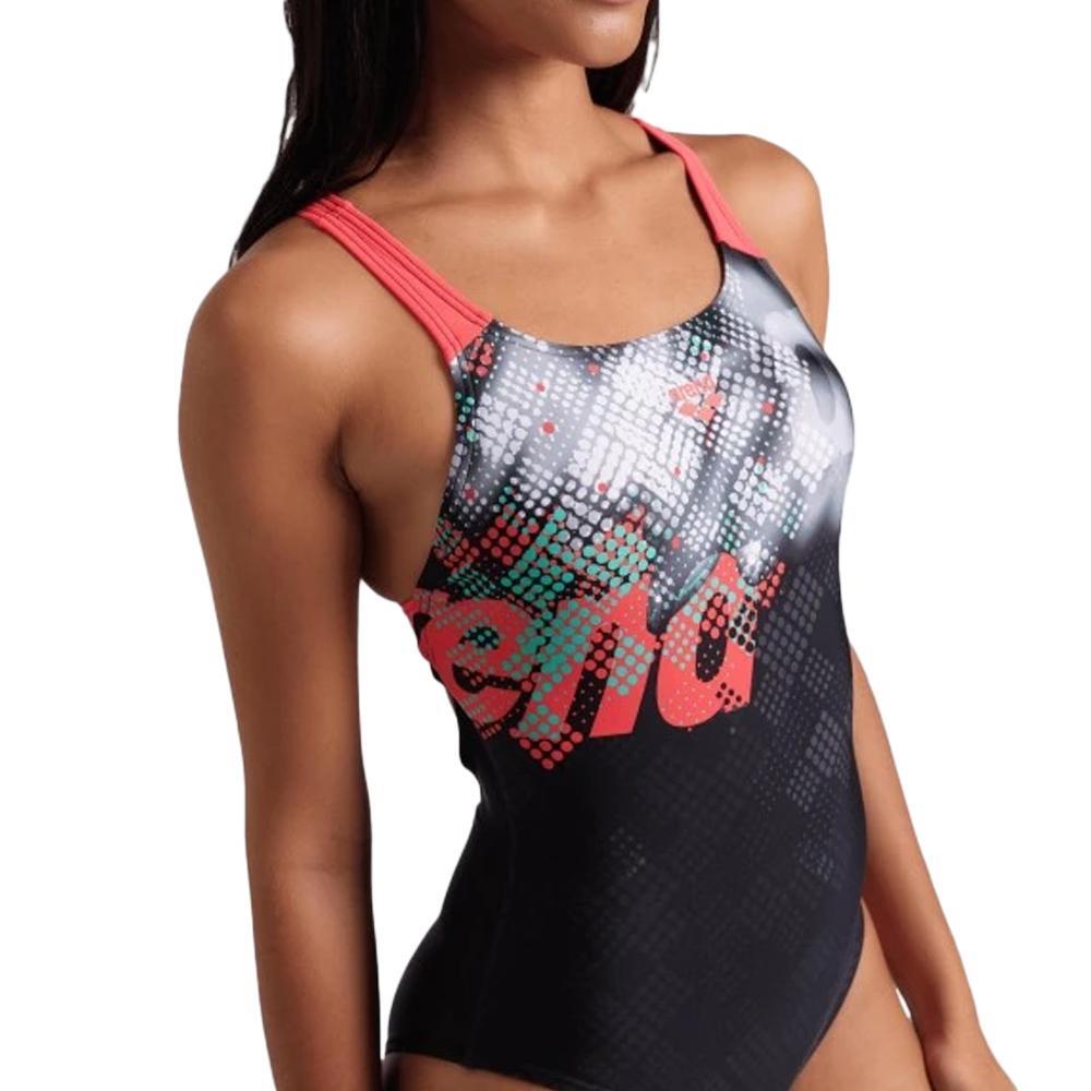 Arena Girls Splash Point Black Swimsuit
