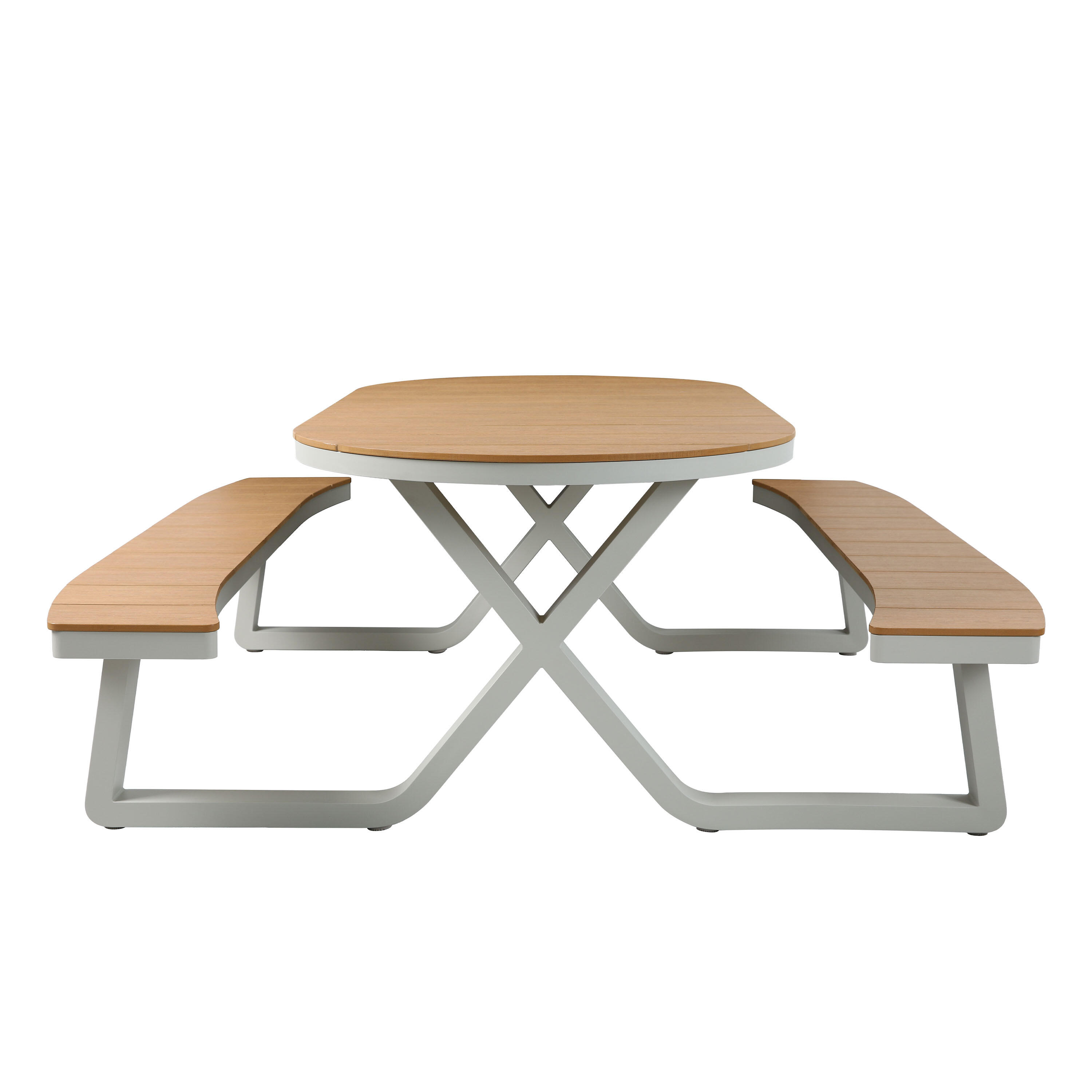 Table de Pique-Nique, Ovale, Teck,  6 Personnes, Beige 2/7