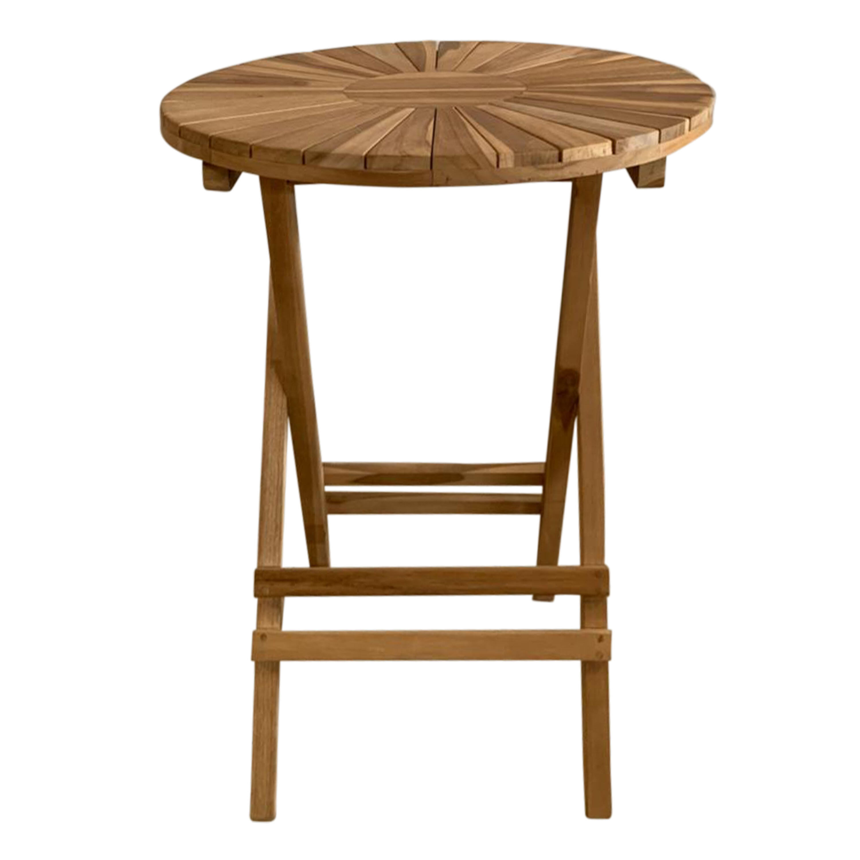 Bijzettafel - AXI Gia - Opvouwbaar - Rond - Teak - Ø 60 cm 2/6