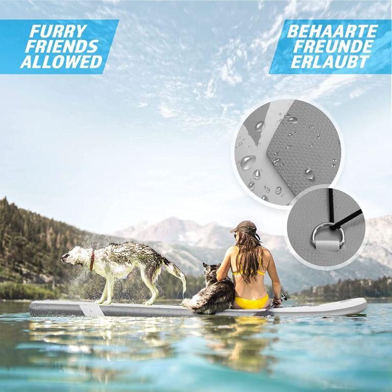 Placa gonflabila Paddle Board, 305 x 76 x 12 cm, gri Anubis