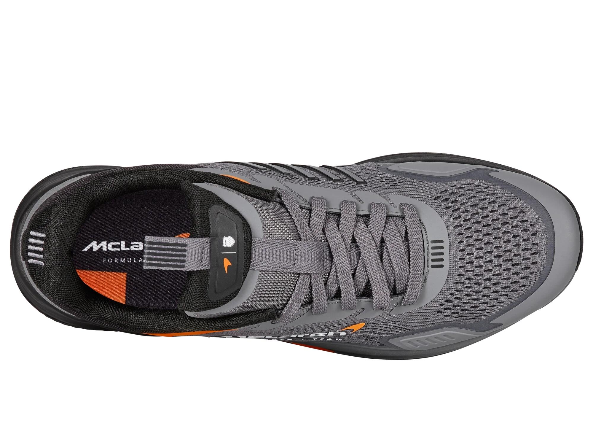 Zapatillas de running para hombre K-SWISS, en gris y negro con toques de papaya 3/4