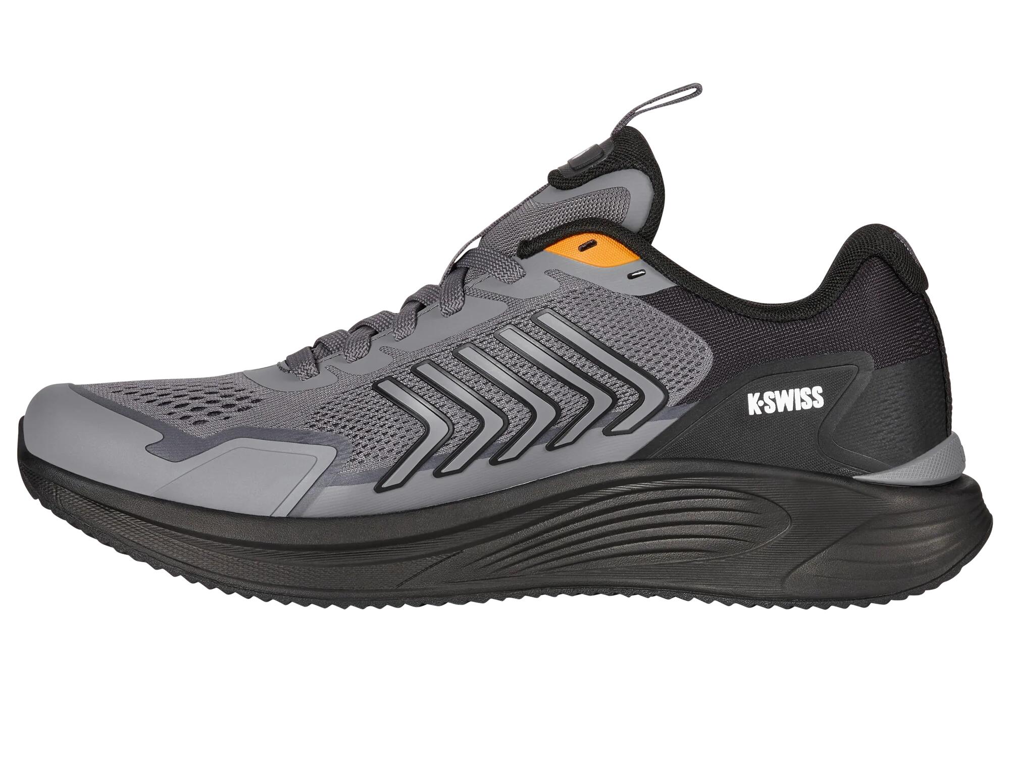 Zapatillas de running para hombre K-SWISS, en gris y negro con toques de papaya 2/4