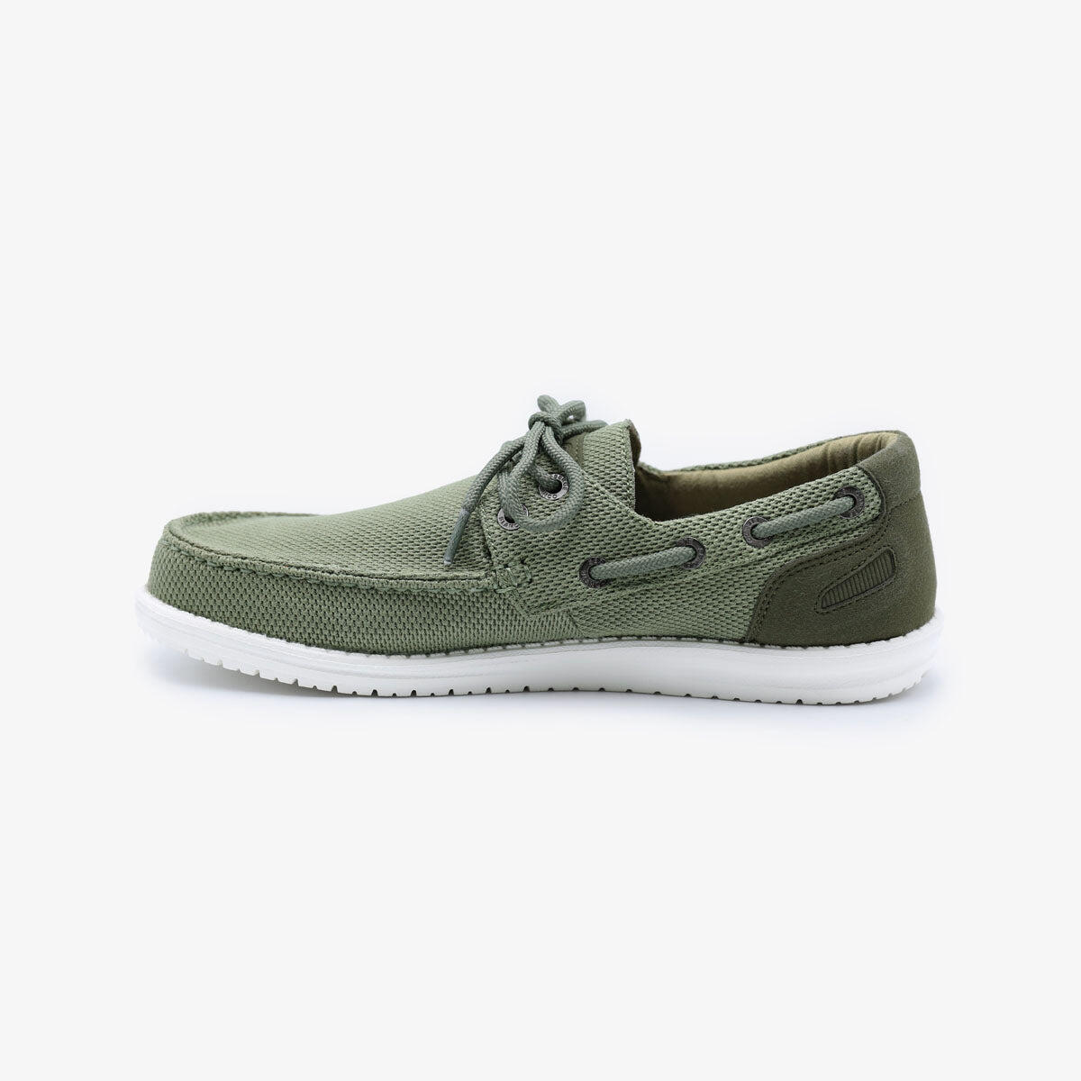 Scarpe da barca Socoa verde kaki in maglia elasticizzata 5/6