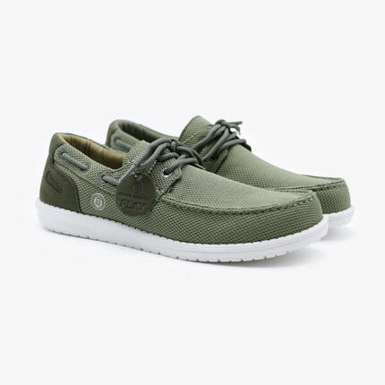 Chaussures bateau Socoa en maille stretch vert kaki