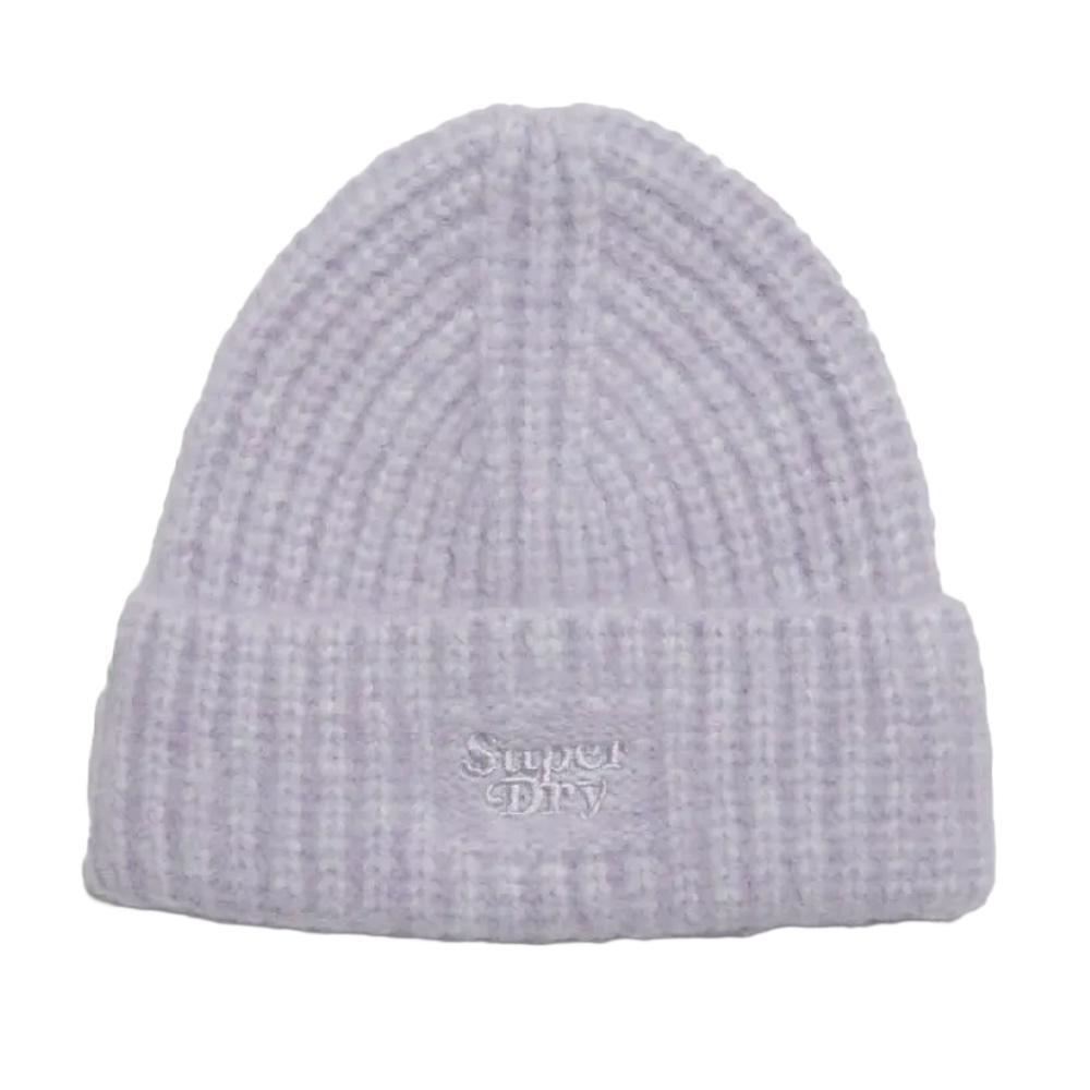 Superdry Women's Mauve Rib Knit Beanie Hat