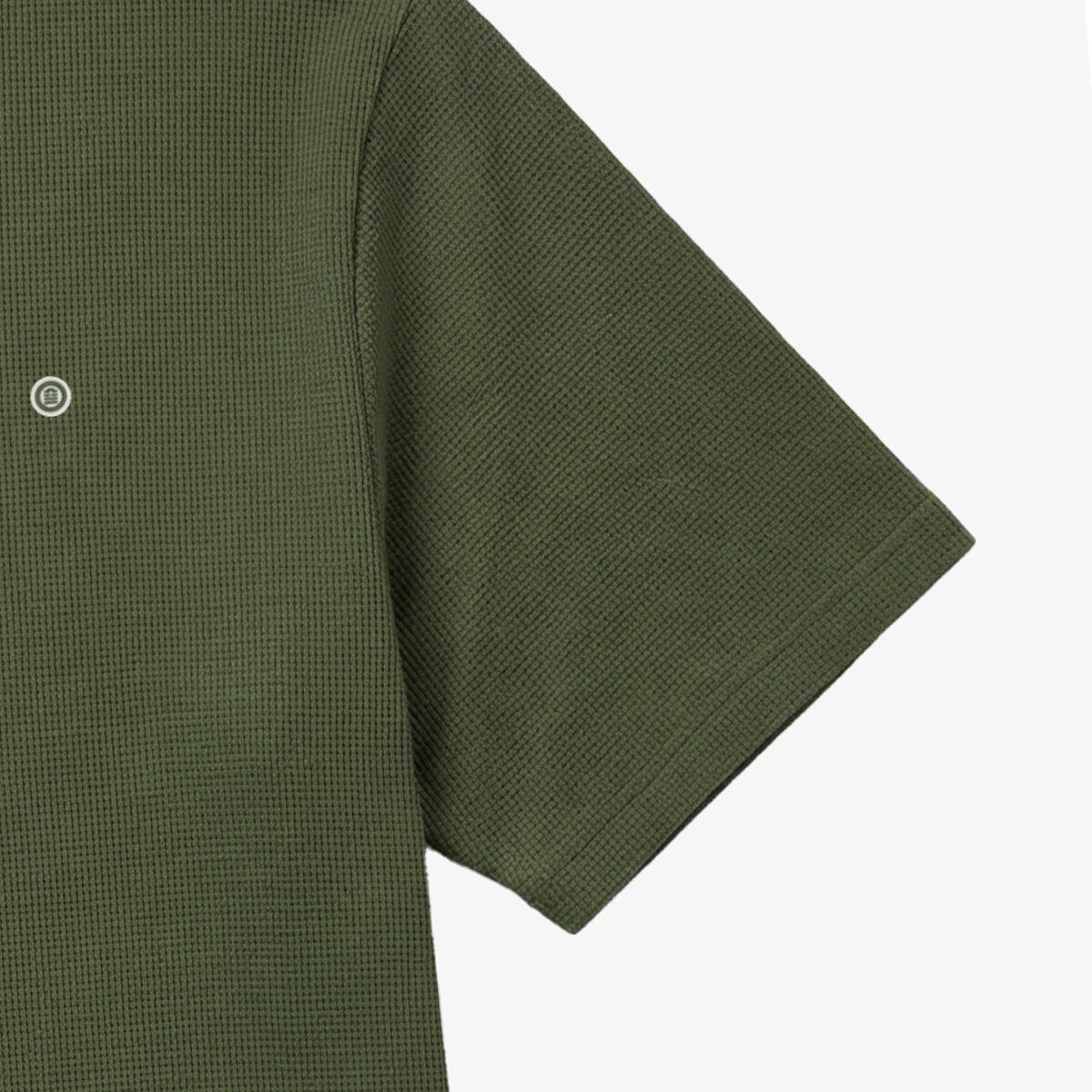 T-shirt girocollo in cotone goffrato Théo verde militare 4/4