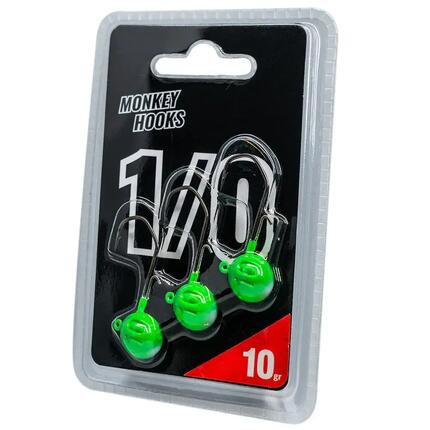 Jigkop - Monkey Lures - Monkey Hooks (1/0) (15g, Green - White)
