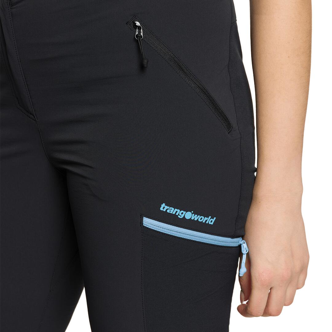 Pantalón para Mujer Trangoworld Malaren df Negro/Azul 3/4