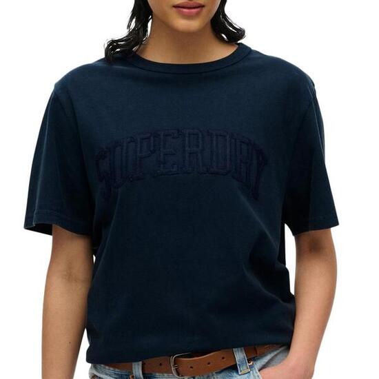 Superdry Damen T-Shirt Athletic Tonal Marineblau