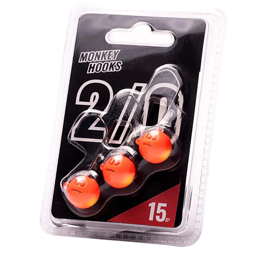Tête plombée - Monkey Lures - Monkey Hooks (2/0) (10g, Orange - Yellow) 1/1