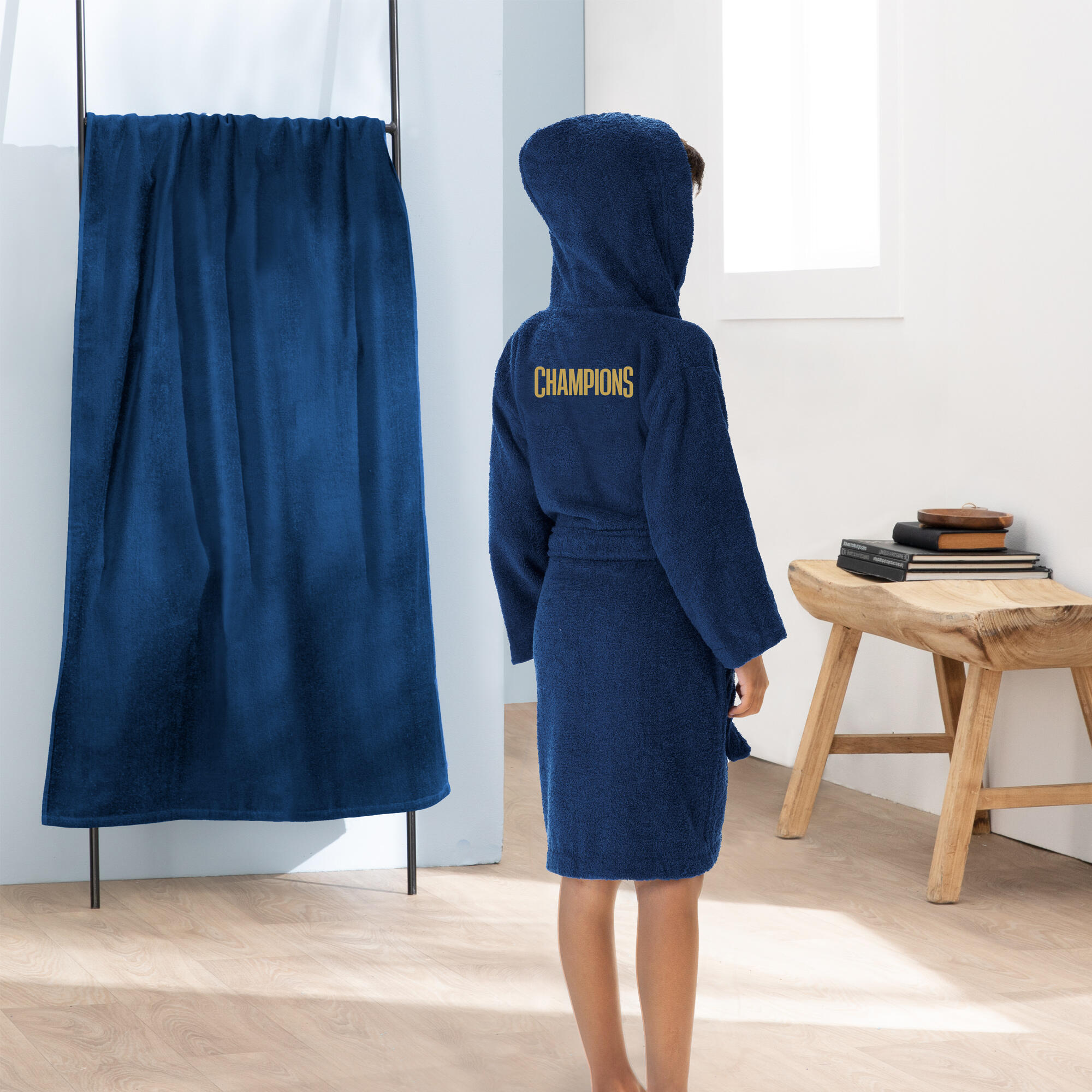 Peignoir de bain enfant 100% coton football Paris - Vainqueurs 2/5