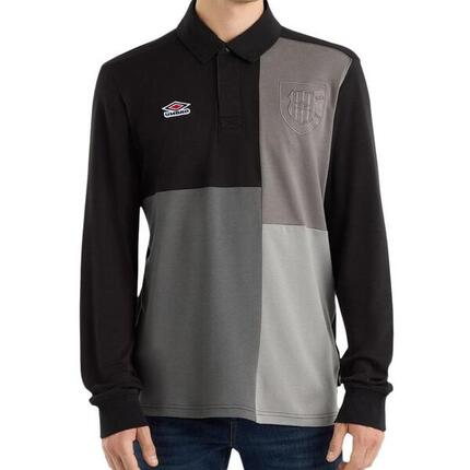 Polo Rugby Manga Larga Negro Umbro para Hombre