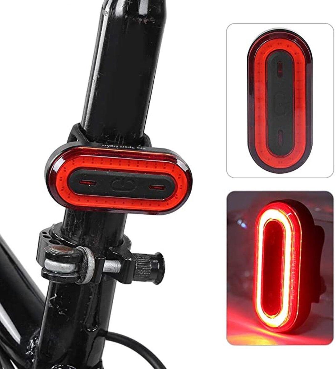 Rood Achterlicht 100 Lumen USB Oplaadbaar LED fietsverlichting 5/7