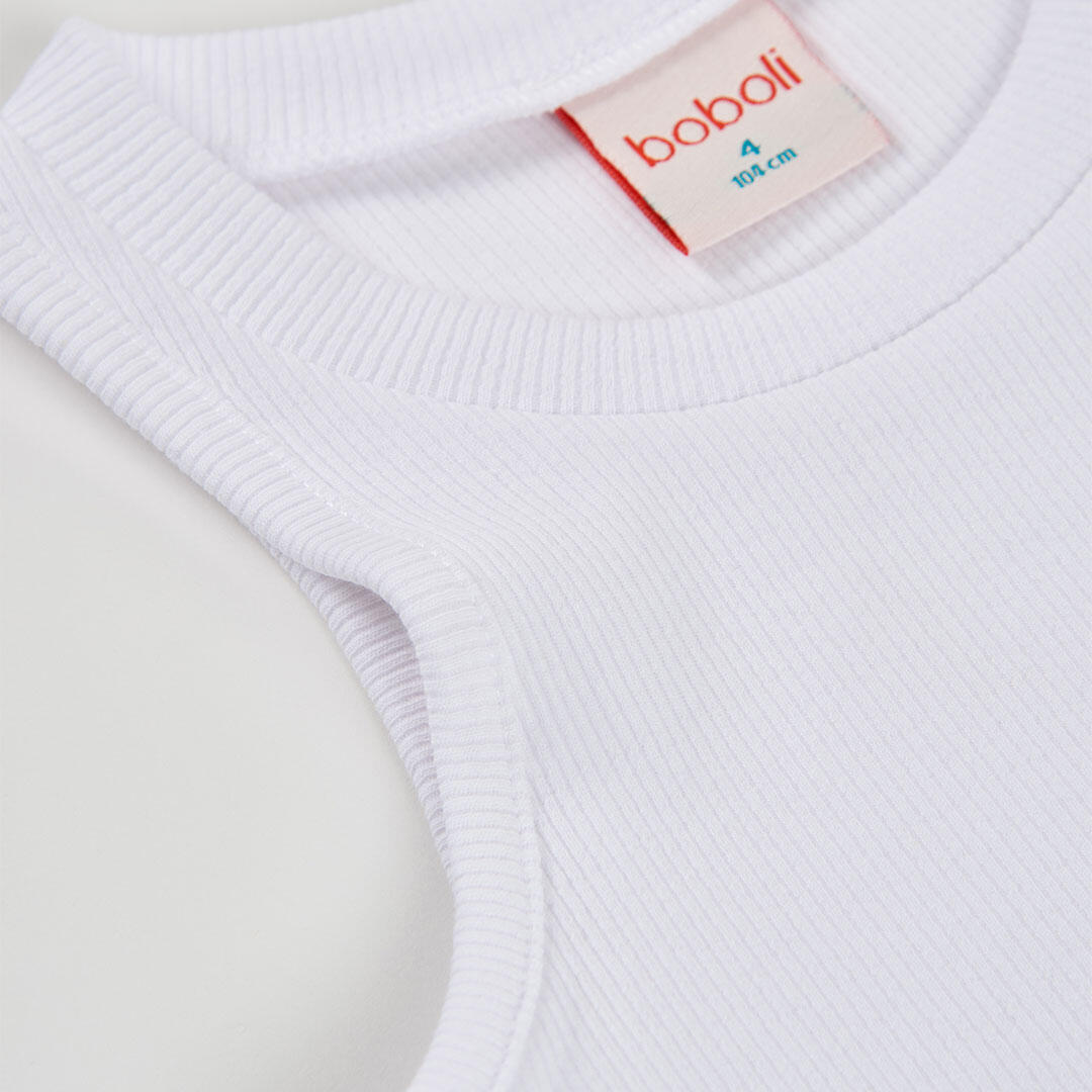 Camisetas De Tirantes de verano de tenis kids niña boboli blanco 3/4
