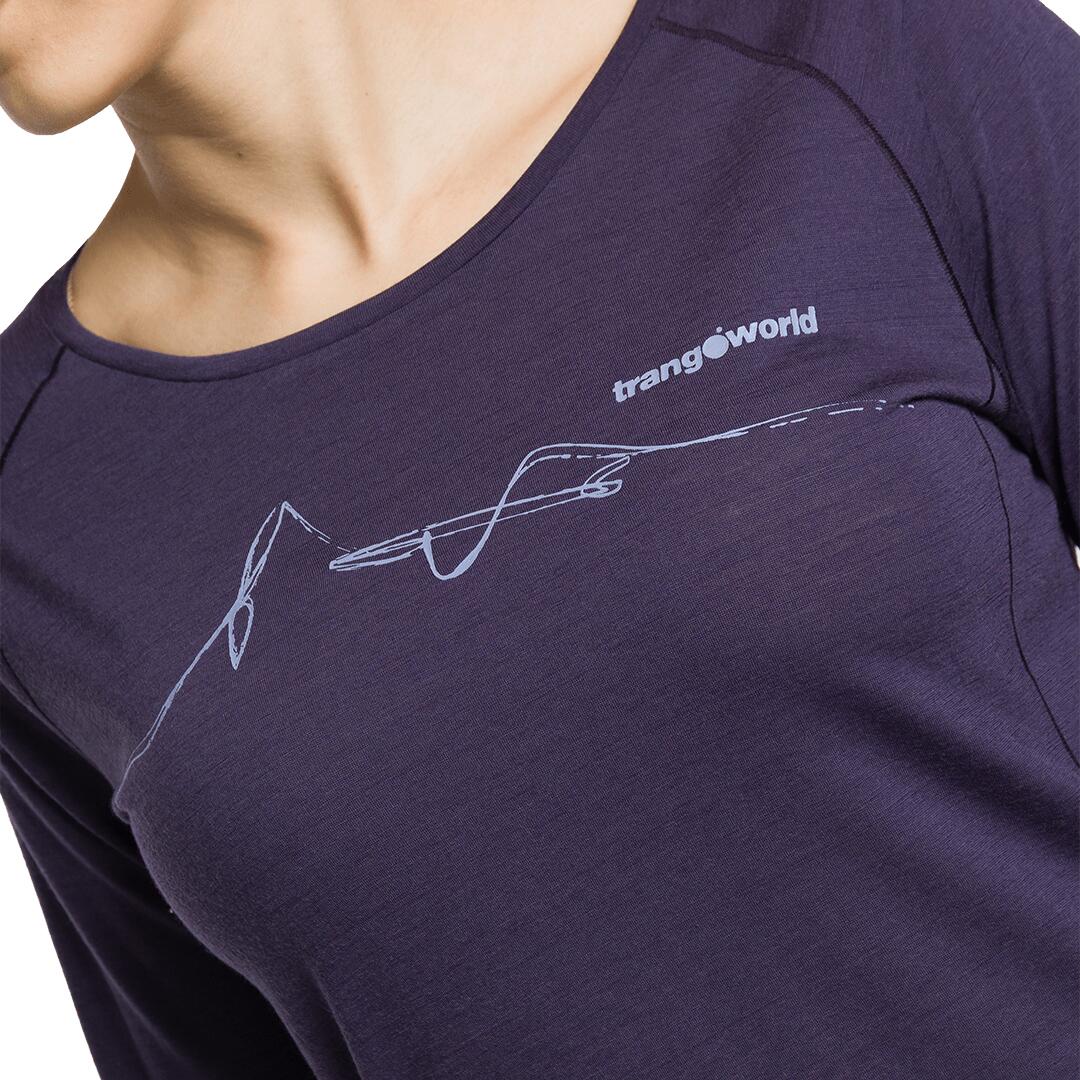 Camiseta manga larga para Mujer Trangoworld Meru Morado 4/4