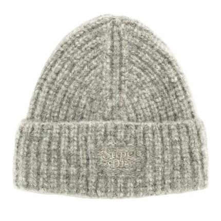 Bonnet Gris Clair Femme Superdry Rib Knit Beanie