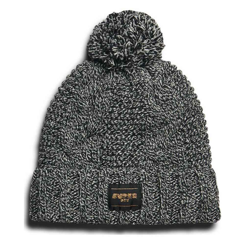 Superdry Women's Flecked Black Cable Knit Beanie