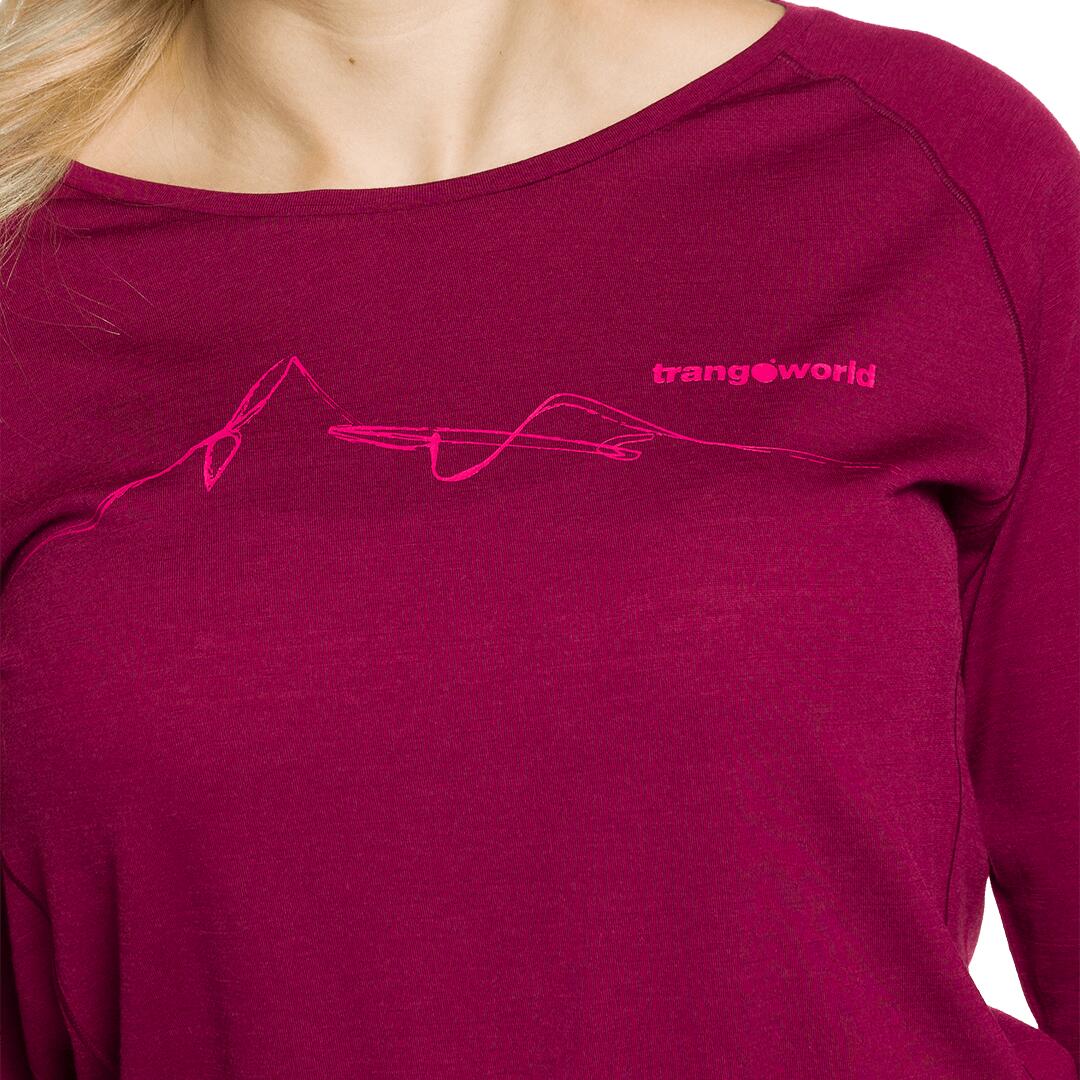 Camiseta manga larga para Mujer Trangoworld Meru Rojo 5/5