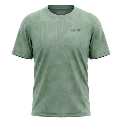 Dames/heren basic sportshirt mc-cool ademend sport t-shirt olijfgroen