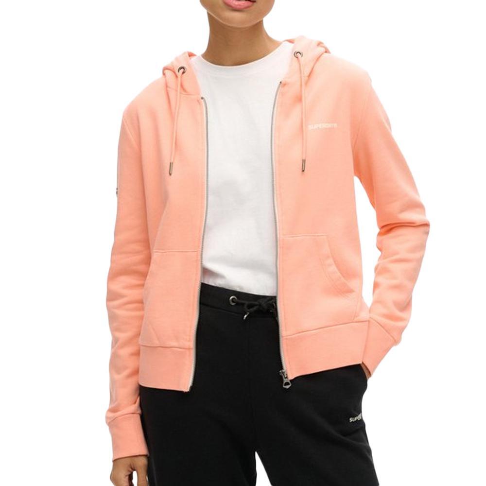 Superdry Women's Plain Orange Zip-Up Hoodie