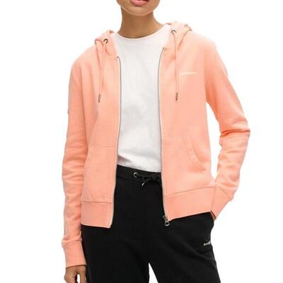 Felpa Donna Superdry con Cappuccio e Zip Bianca