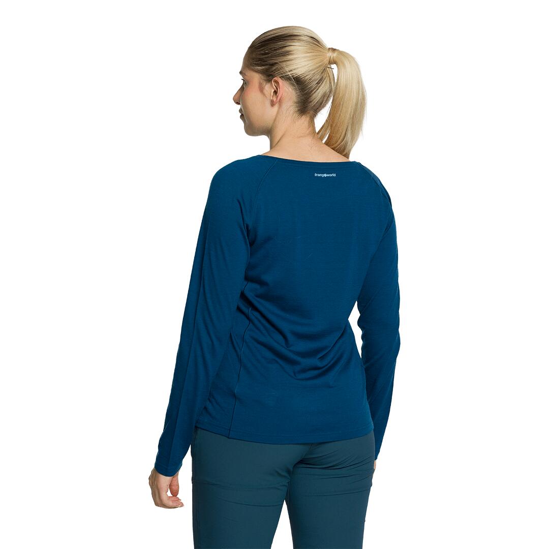 Camiseta manga larga para Mujer Trangoworld Meru Azul 3/4