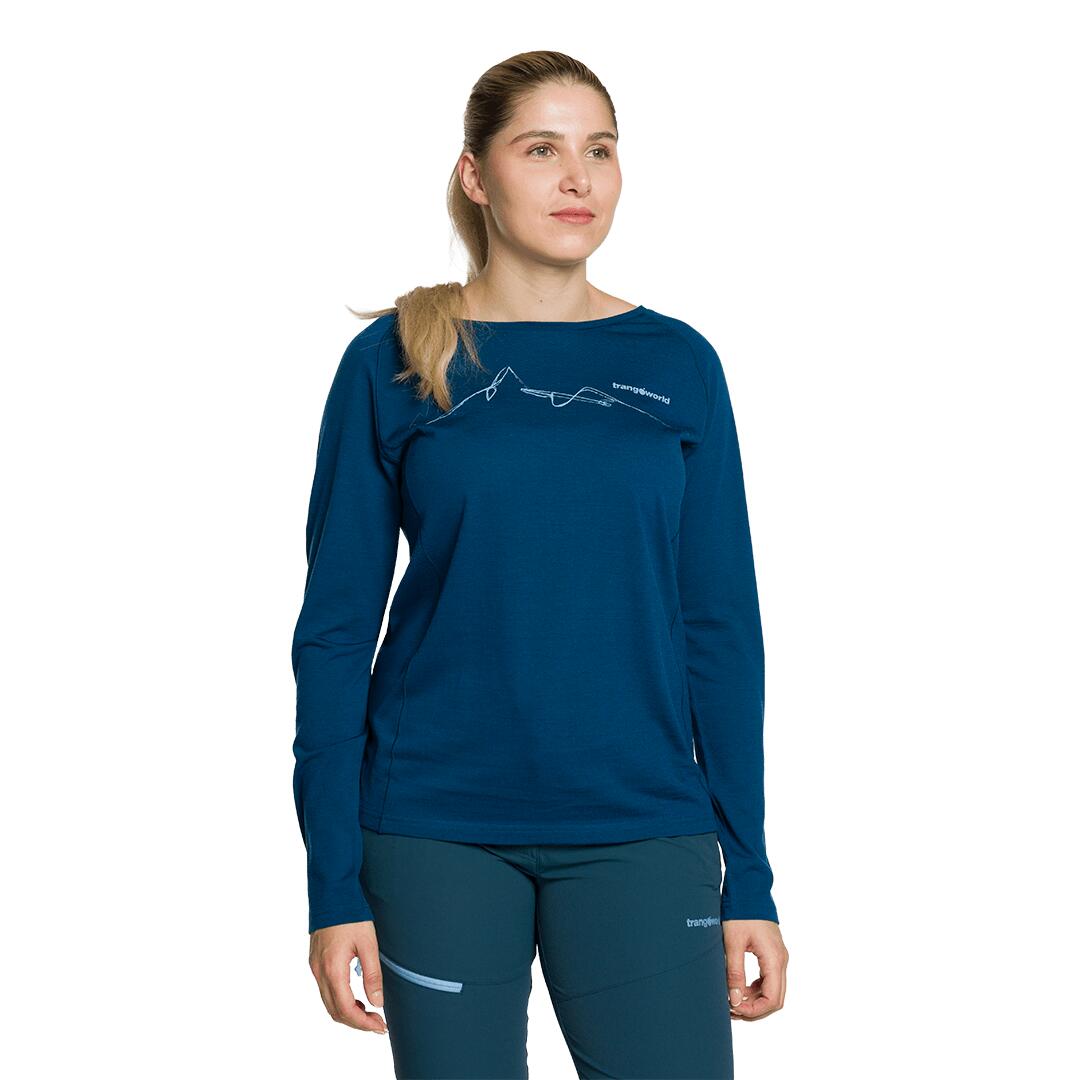 Camiseta manga larga para Mujer Trangoworld Meru Azul 2/4