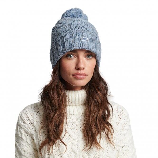 Bonnet Gris Femme Superdry Rib Knit Beanie 2/3