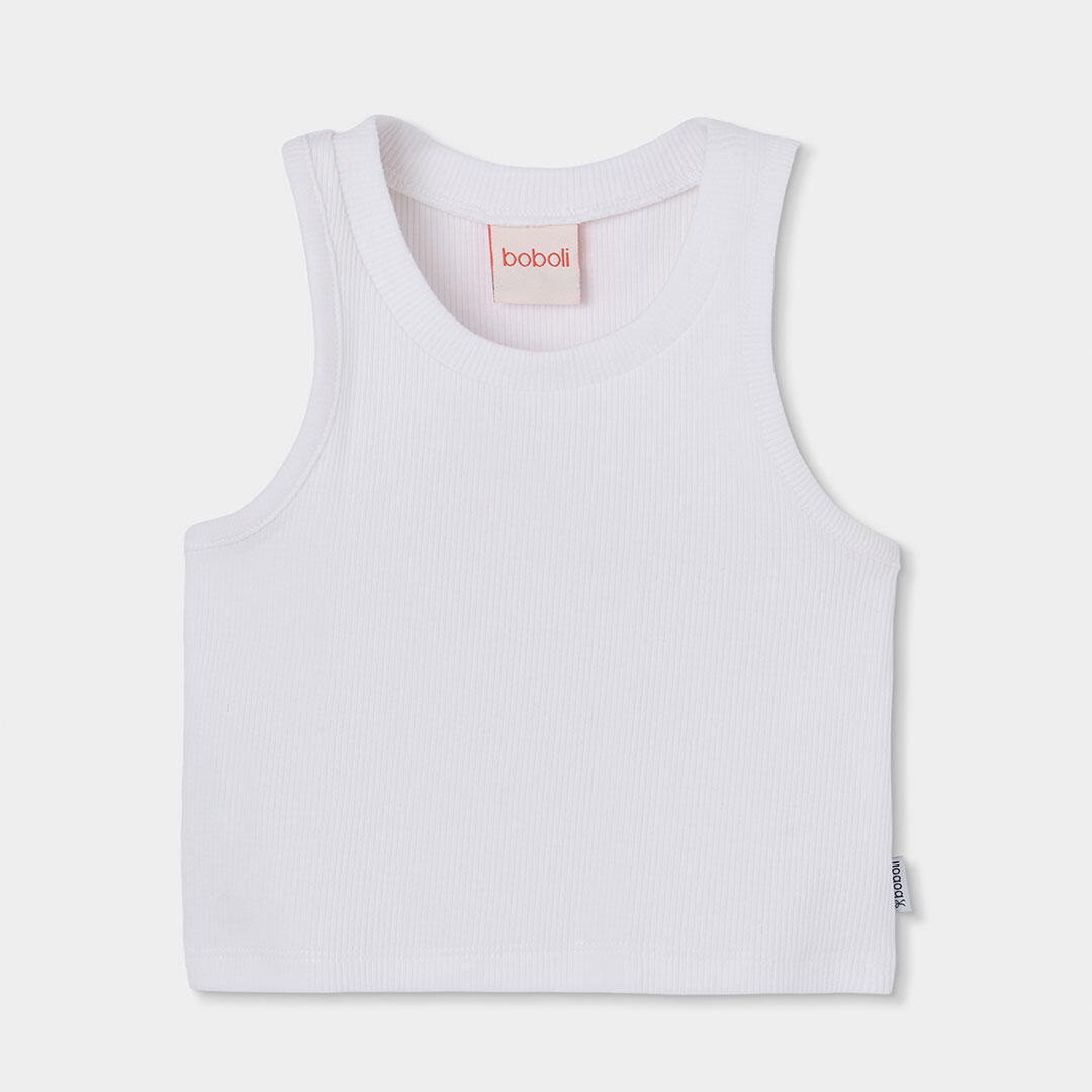 Camisetas De Tirantes de verano de tenis kids niña boboli blanco 1/4