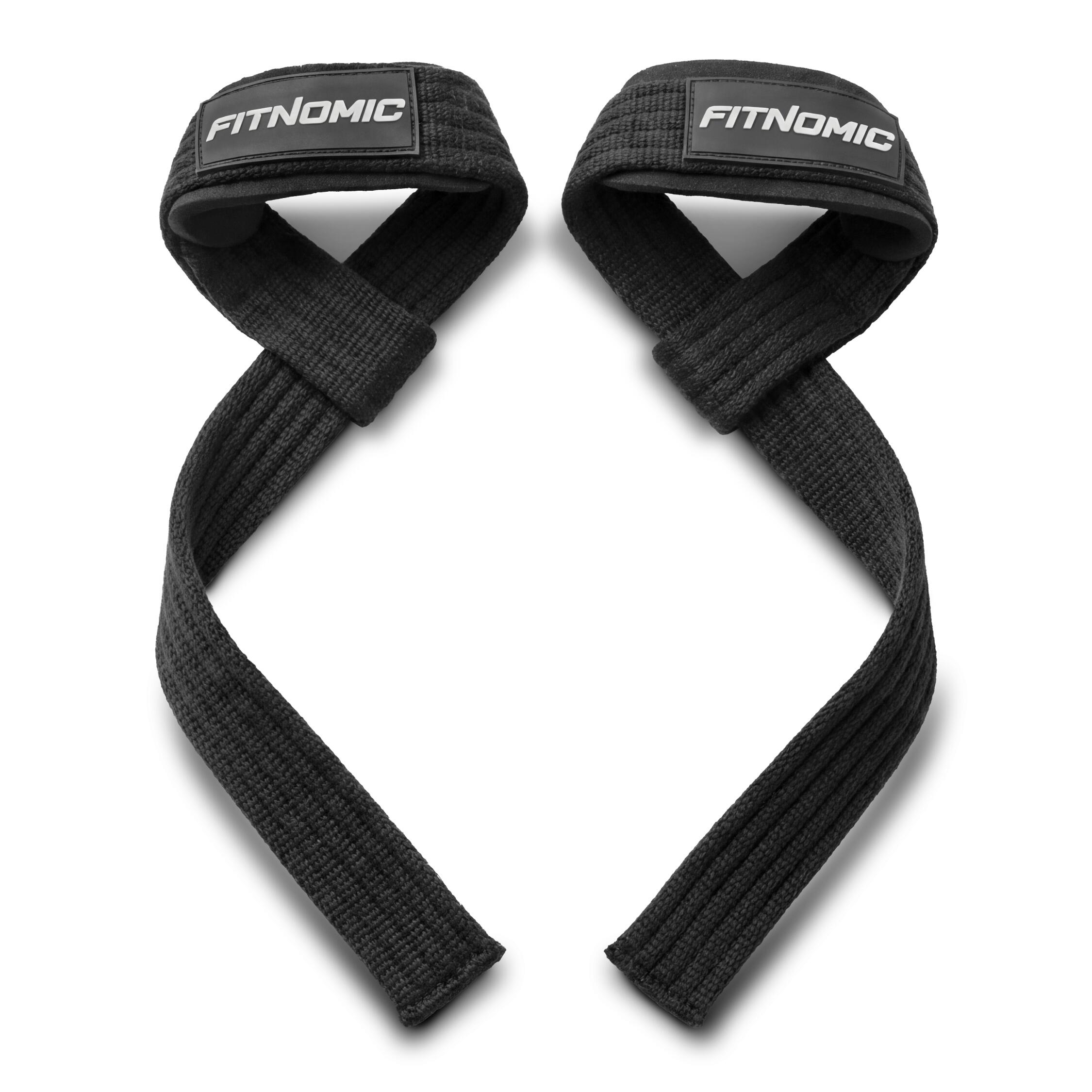 Weightlifting Wrist Straps (1 pair) FN-3-0045-BLACK - FITNOMIC