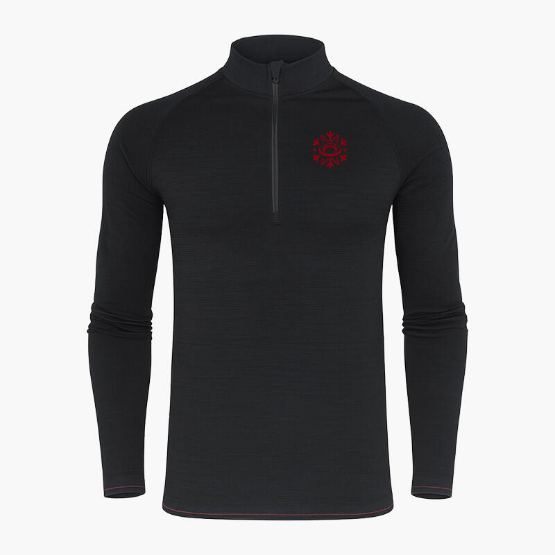 Haut technique Artic merinos Anthracite/ Rouge 1/4