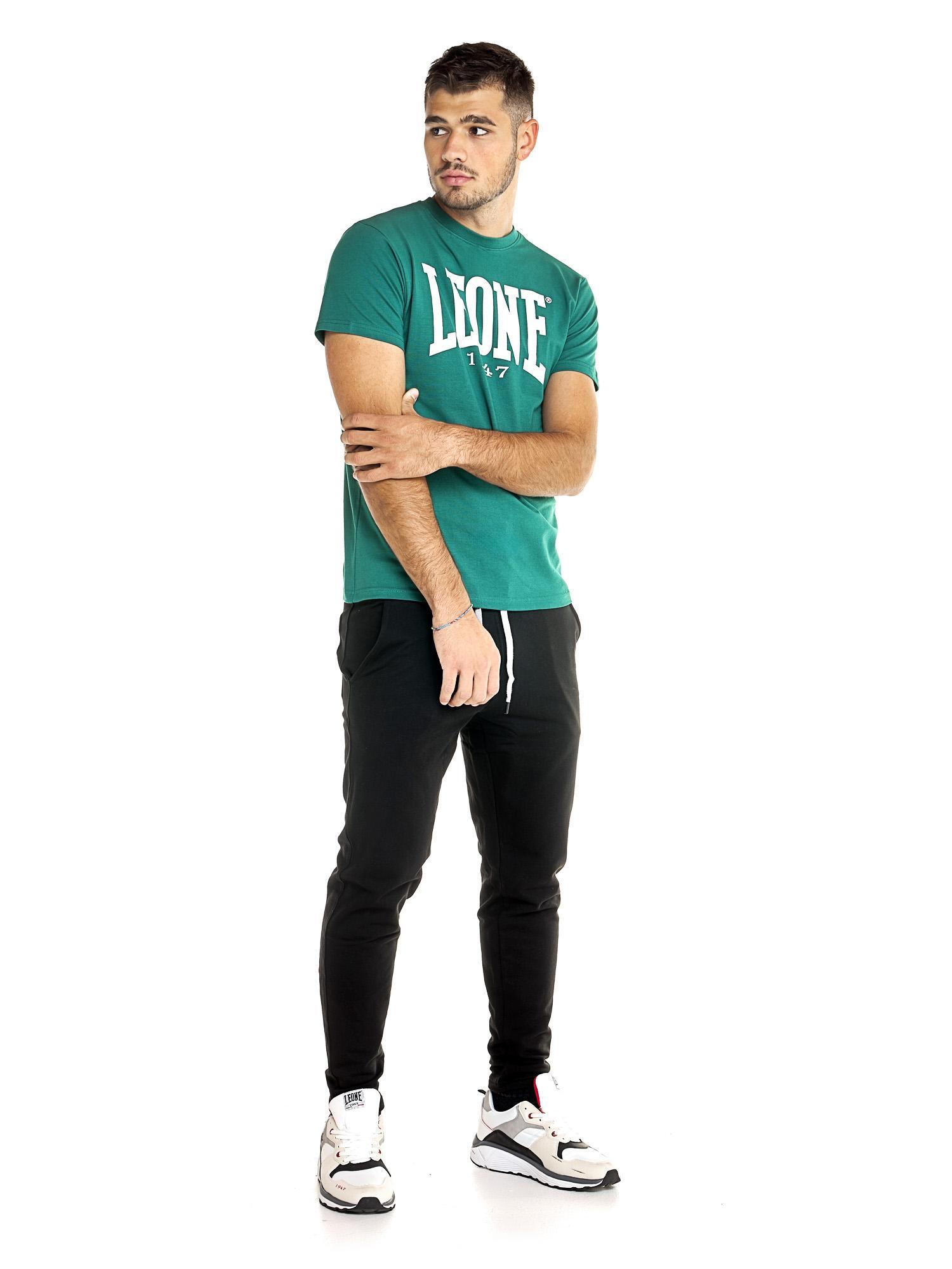 Stretch katoenen T-shirt met korte mouwen en groot Leone Basic-logo 3/5