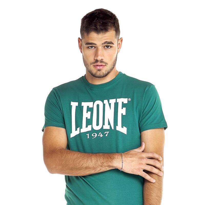 Tricou cu mânecă scurtă din bumbac elastic, cu logo Leone Basic mare