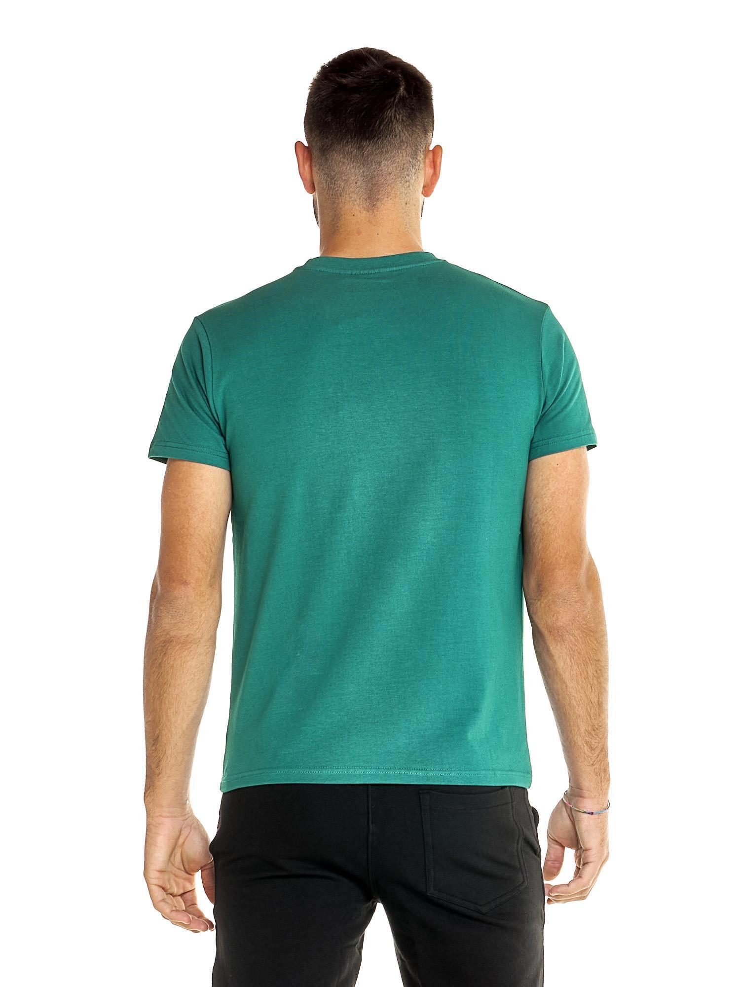 Stretch katoenen T-shirt met korte mouwen en groot Leone Basic-logo 4/5