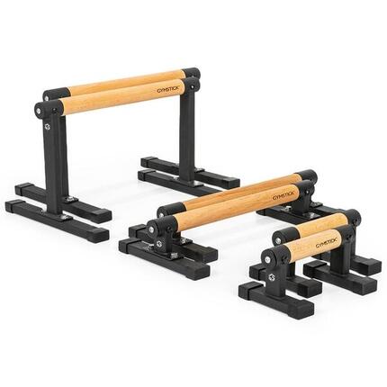 Premium Parallettes - Auflagegriffe - Holz/Schwarz - S