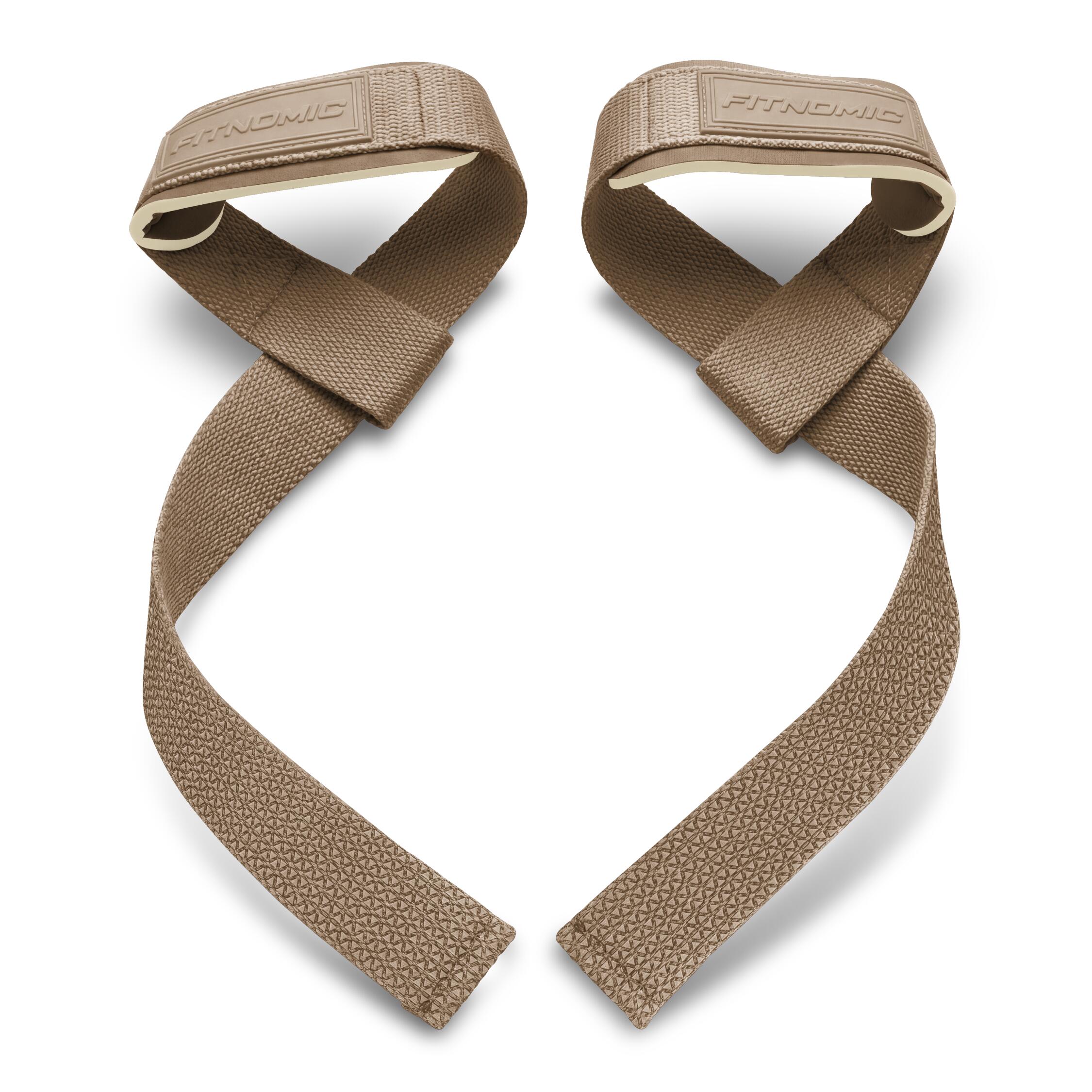 BROWN Weight Lifting Straps (1 pair) FN-3-0037-BROWN - FITNOMIC